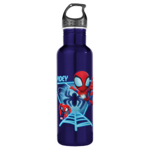 Spidey and TRACE-E Glow Webs Glow Stainless Steel Water Bottle