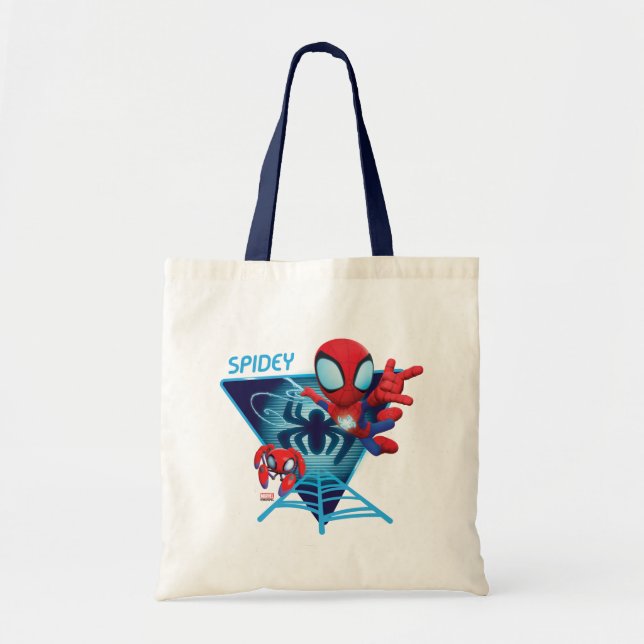 Spidey and TRACE-E Glow Webs Glow Tote Bag (Front)
