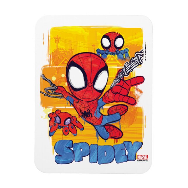Spidey and TRACE-E Spidey Swing City Sketch Magnet (Vertical)