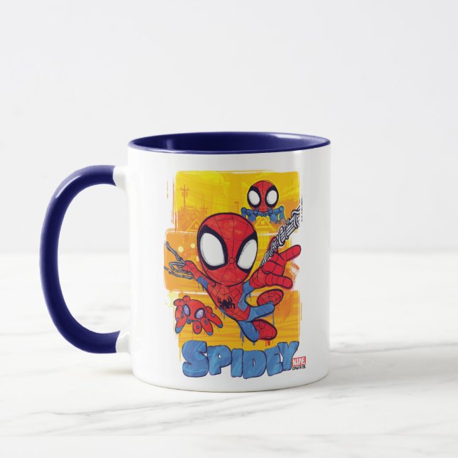 Spidey and TRACE-E Spidey Swing City Sketch Mug (Left)