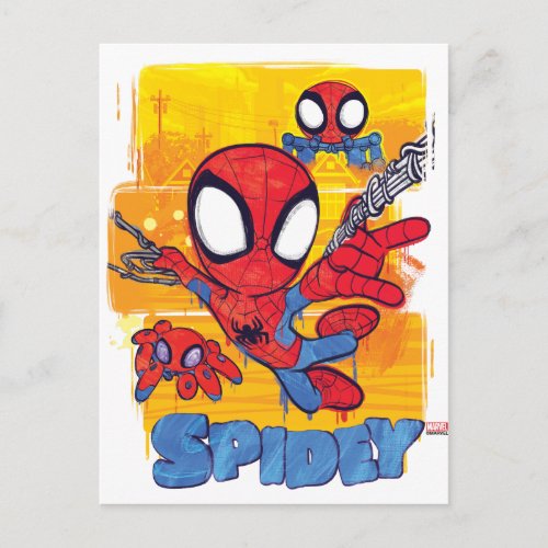 Spidey and TRACE_E Spidey Swing City Sketch Postcard