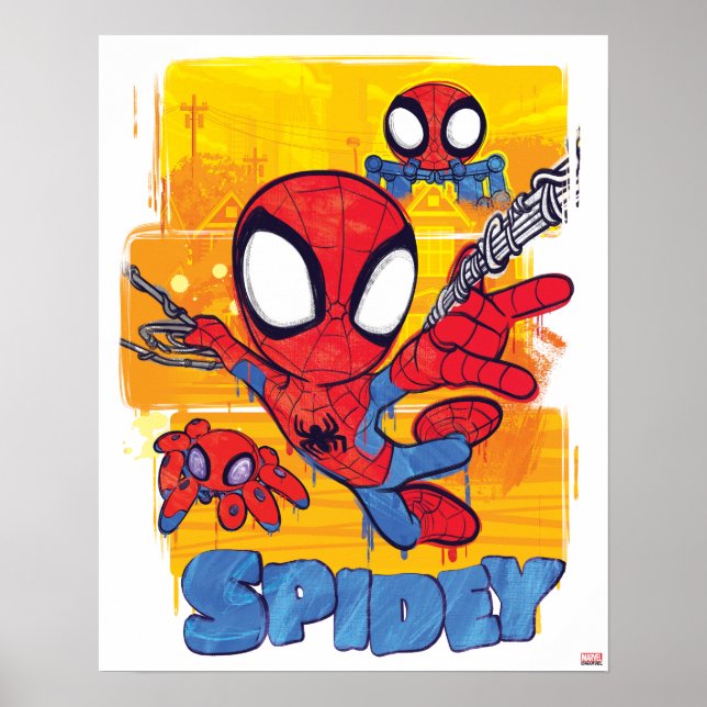 Spidey and TRACE-E Spidey Swing City Sketch Poster (Front)