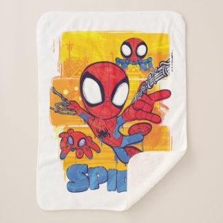 Spidey and TRACE-E Spidey Swing City Sketch Sherpa Blanket