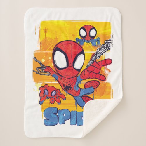 Spidey and TRACE_E Spidey Swing City Sketch Sherpa Blanket
