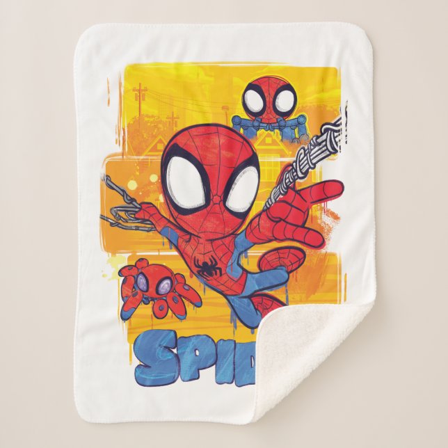 Spidey and TRACE-E Spidey Swing City Sketch Sherpa Blanket (Front)