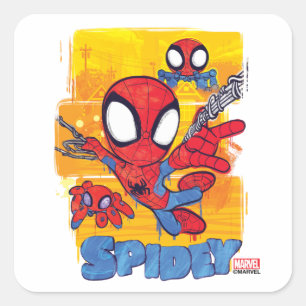 Spidey and TRACE-E Spidey Swing City Sketch Square Sticker
