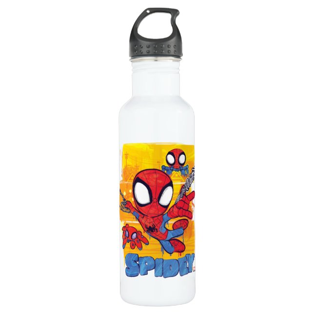 Spidey and TRACE-E Spidey Swing City Sketch Stainless Steel Water Bottle (Front)