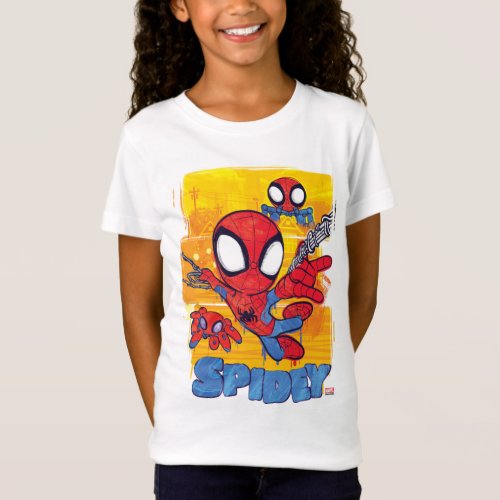 Spidey and TRACE_E Spidey Swing City Sketch T_Shirt