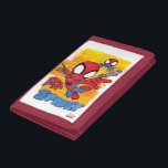 Spidey and TRACE-E Spidey Swing City Sketch Trifold Wallet<br><div class="desc">Check out Spidey and TRACE-E web swinging through the city in this fun sketch graphic!</div>