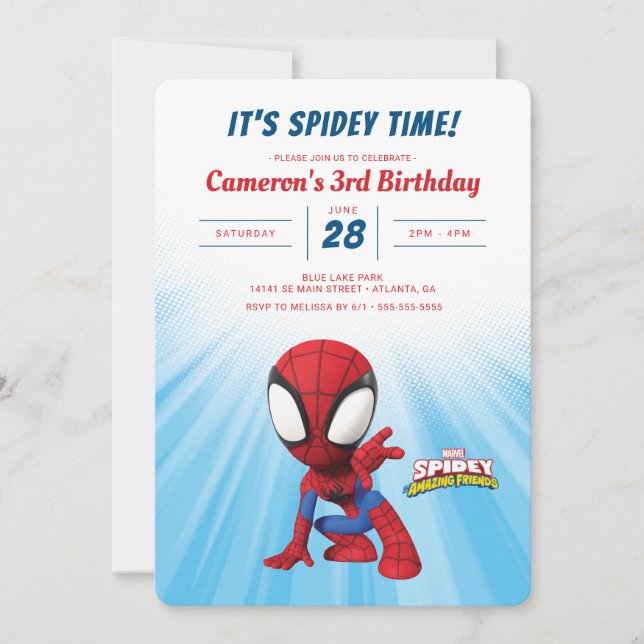Spidey Birthday Invitation (Front)