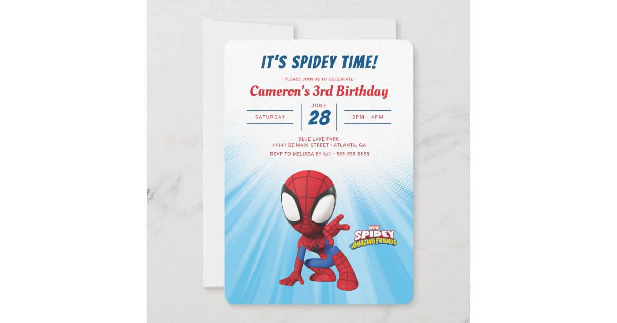 6 FREE Spidey and his amazing friends Invitations Templates for Birthdays