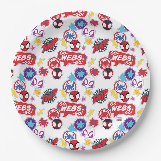 Spidey | Birthday Pattern Paper Plates (Front)