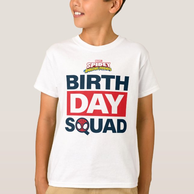 Spidey Birthday Squad T-Shirt (Front)