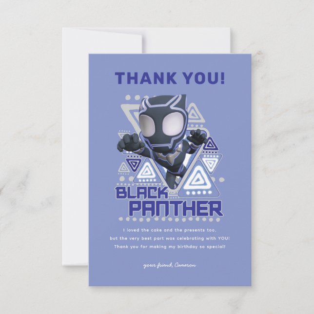 Spidey |  Black Panther Birthday Thank You Invitation (Front)