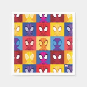 Spidey Color Block Pattern Spidey-Sense Napkins
