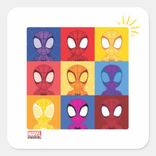 Spidey Color Block Pattern Spidey-Sense Square Sticker