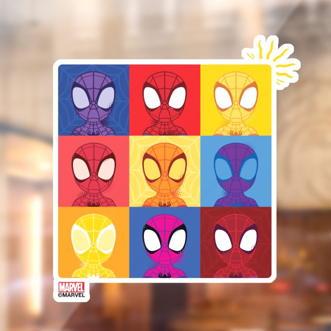 Spidey Color Block Pattern Spidey-Sense Window Cling (Sheet 2)
