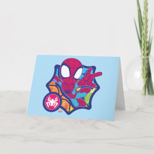 Spidey Comic-Style Web Graphic Card