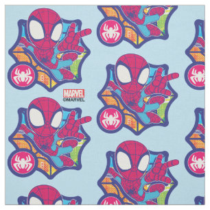 Spidey Comic-Style Web Graphic Fabric