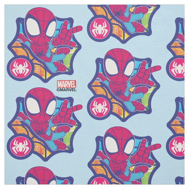 Spidey Comic-Style Web Graphic Fabric (Swatch)