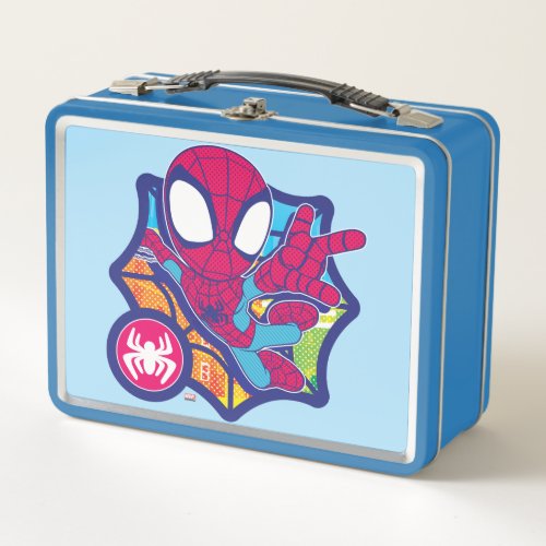 Spidey Comic_Style Web Graphic Metal Lunch Box