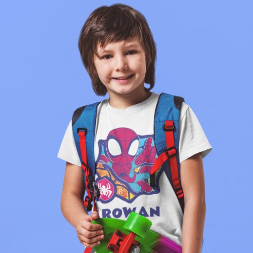 Spidey Comic-Style Web Graphic - Personalized T-Shirt