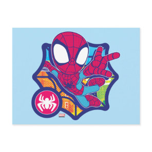 Spidey Comic-Style Web Graphic Postcard