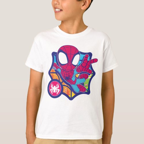 Spidey Comic_Style Web Graphic T_Shirt