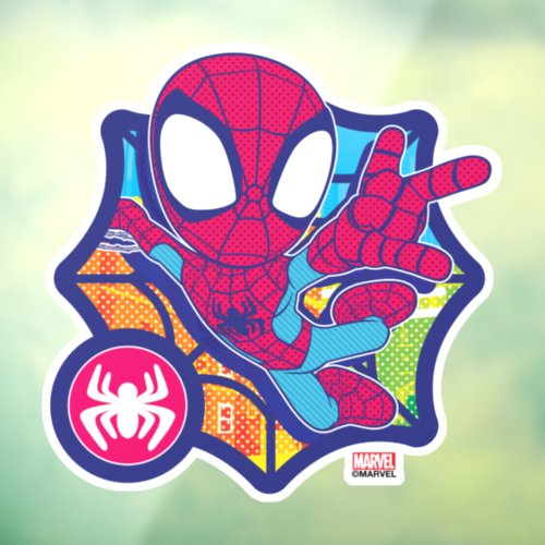 Spidey Comic_Style Web Graphic Window Cling