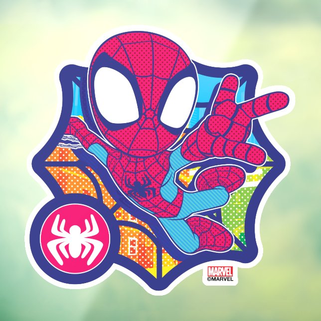 Spidey Comic-Style Web Graphic Window Cling (Sheet 3)
