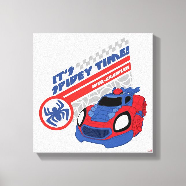 Spidey Driving His Web-Crawler Canvas Print (Front)