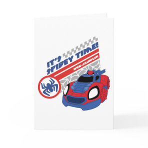 Spidey Driving His Web-Crawler Card