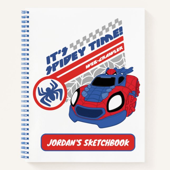 Spidey Driving His Web-Crawler Drawing Notebook (Front)