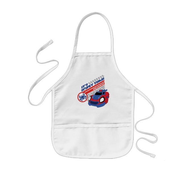 Spidey Driving His Web-Crawler Kids' Apron (Front)