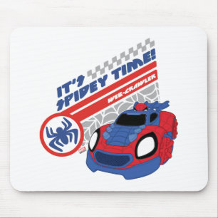 Spidey Driving His Web-Crawler Mouse Pad