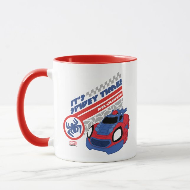 Spidey Driving His Web-Crawler Mug (Left)