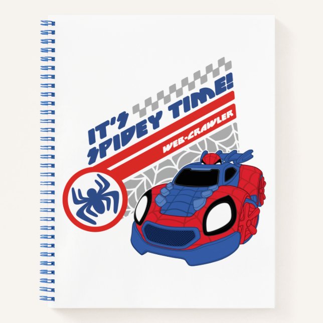 Spidey Driving His Web-Crawler Notebook (Front)