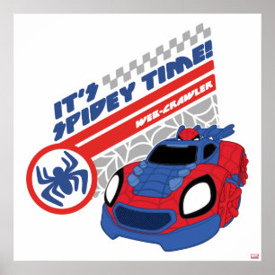Spidey Driving His Web-Crawler Poster