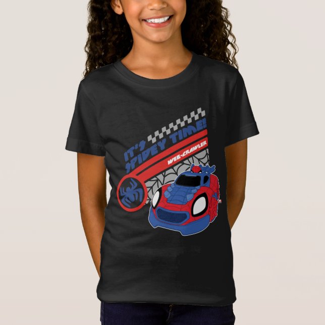 Spidey Driving His Web-Crawler T-Shirt (Front)