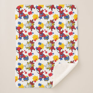 Spidey "Go-Webs,-Go!" Pattern Sherpa Blanket