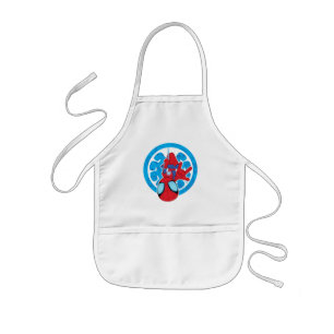 Spidey Hanging Upside Down Logo Villain Collage Kids' Apron