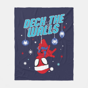 Spidey Holiday Deck The Walls Fleece Blanket