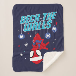 Spidey Holiday Deck The Walls Sherpa Blanket