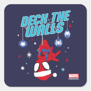 Spidey Holiday Deck The Walls Square Sticker