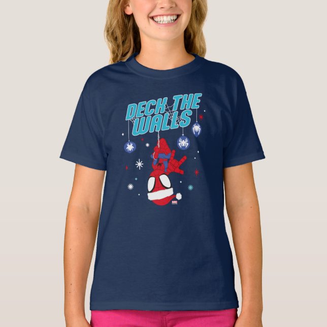 Spidey Holiday Deck The Walls T-Shirt (Front)