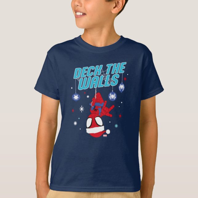 Spidey Holiday Deck The Walls T-Shirt (Front)