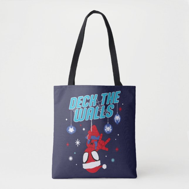 Spidey Holiday Deck The Walls Tote Bag (Front)