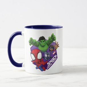 Spidey, Hulk, Ms. Marvel, & Black Panther Hexagon Mug