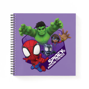 Spidey, Hulk, Ms. Marvel, & Black Panther Hexagon Notebook