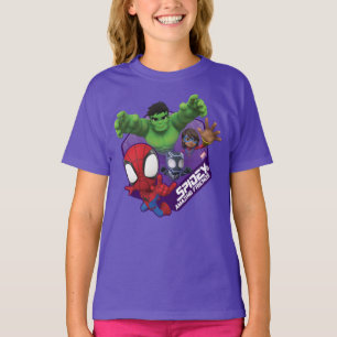 Spidey, Hulk, Ms. Marvel, & Black Panther Hexagon T-Shirt
